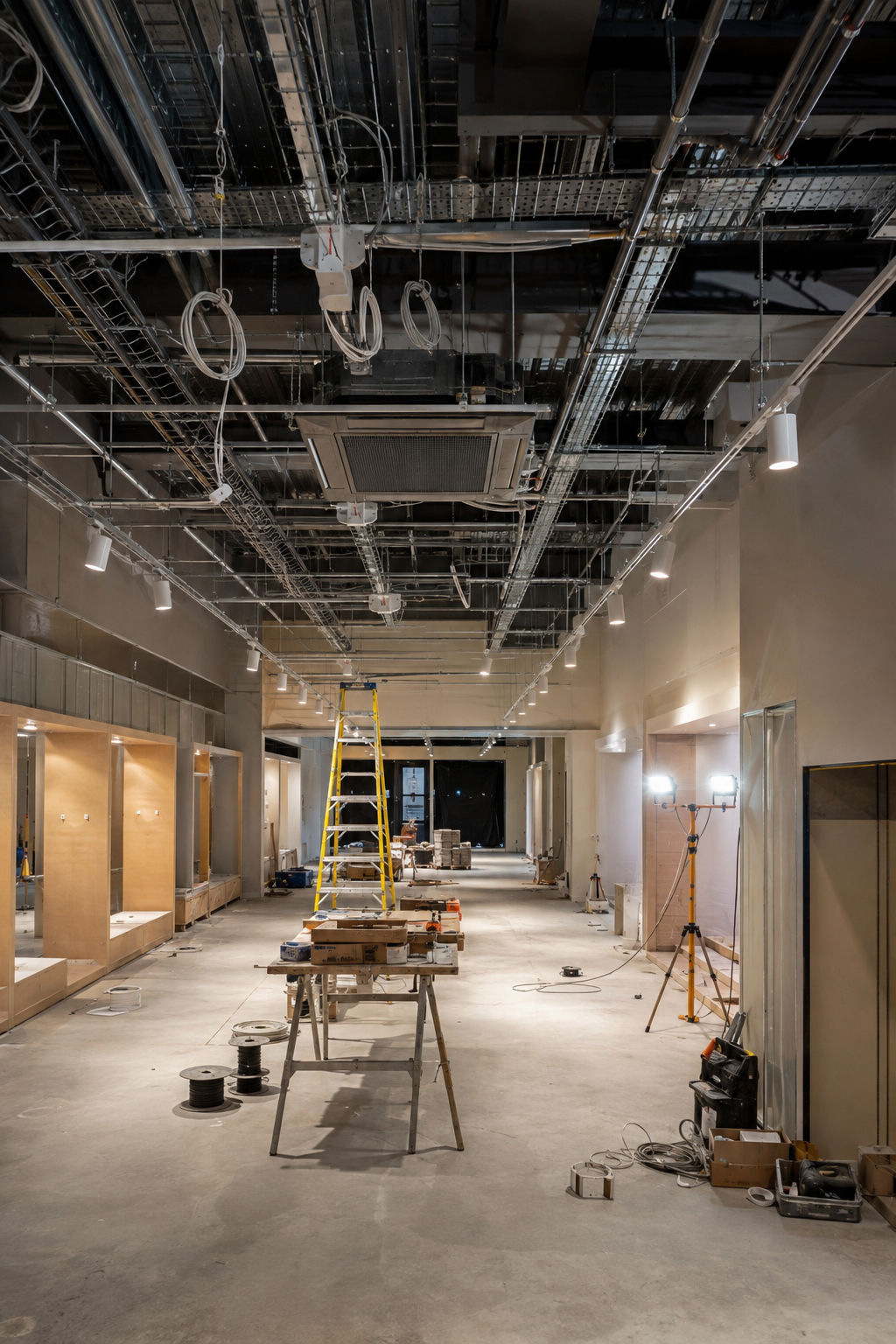 Commercial electrical fit-out in a retail store