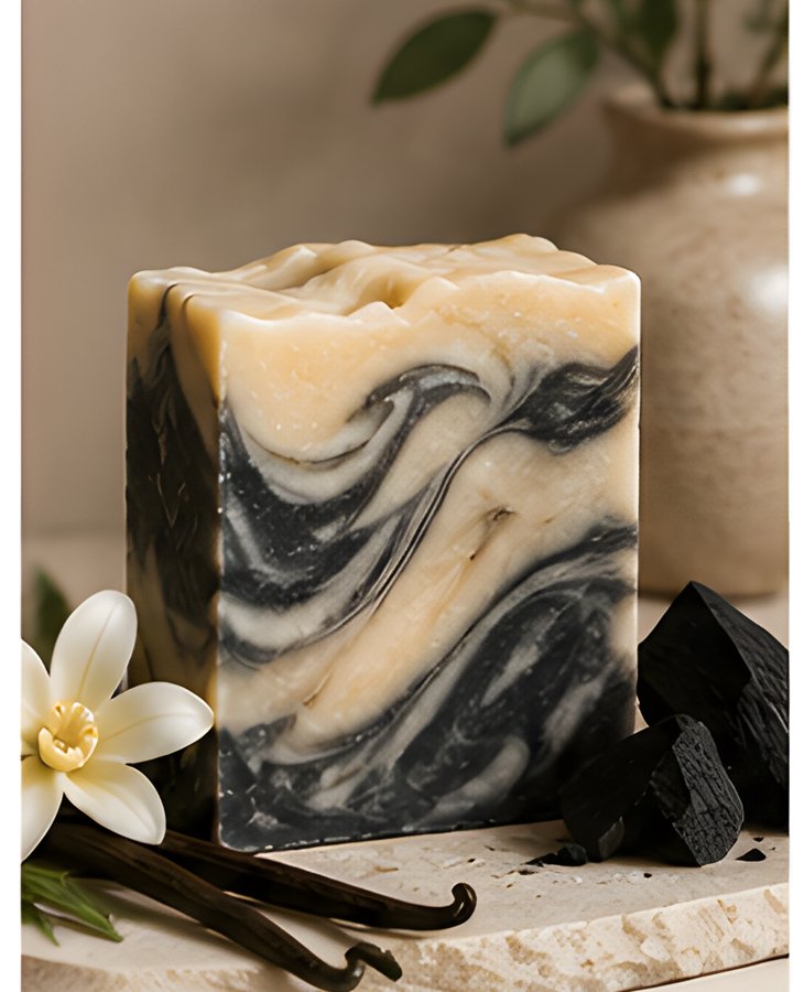 Charcoal & Vanilla soap bar